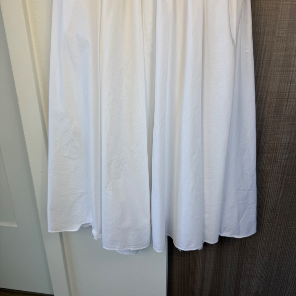 Zara White Poplin Shirt Midi Dress Button Down Front Size Large - Picture 15 of 16